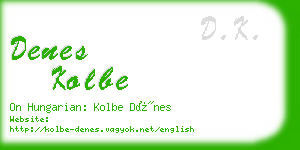 denes kolbe business card